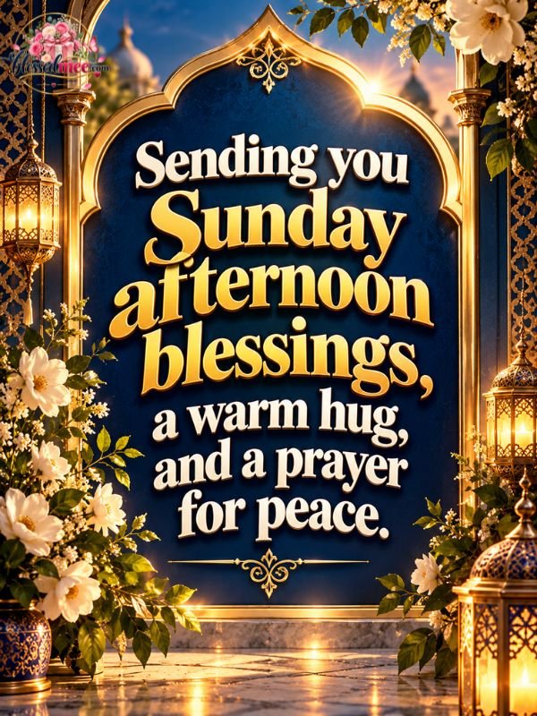Sending you Sunday afternoon blessings, a warm hug, and a prayer for peace