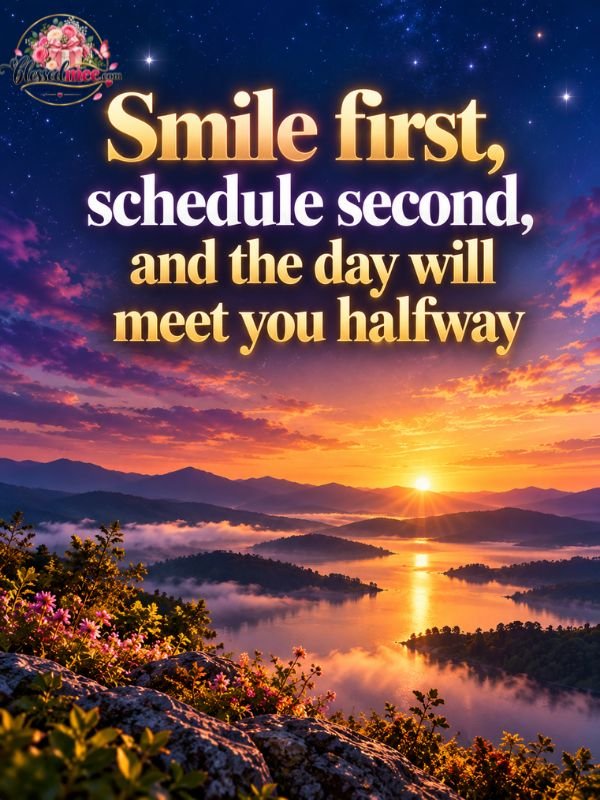 Smile first, schedule second, and the day will meet you halfway