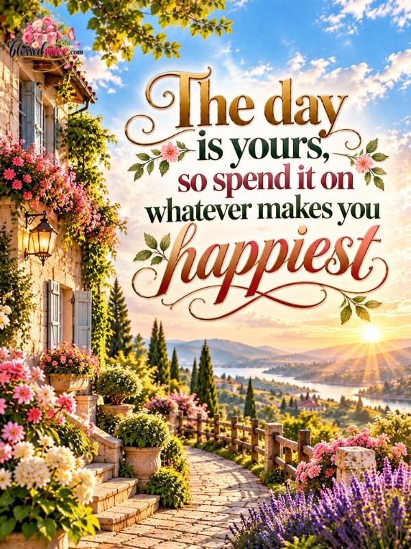 The day is yours, so spend it on whatever makes you happiest