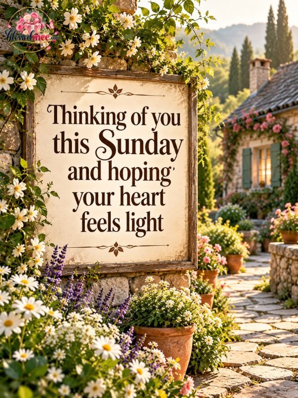 Thinking of you this Sunday and hoping your heart feels light