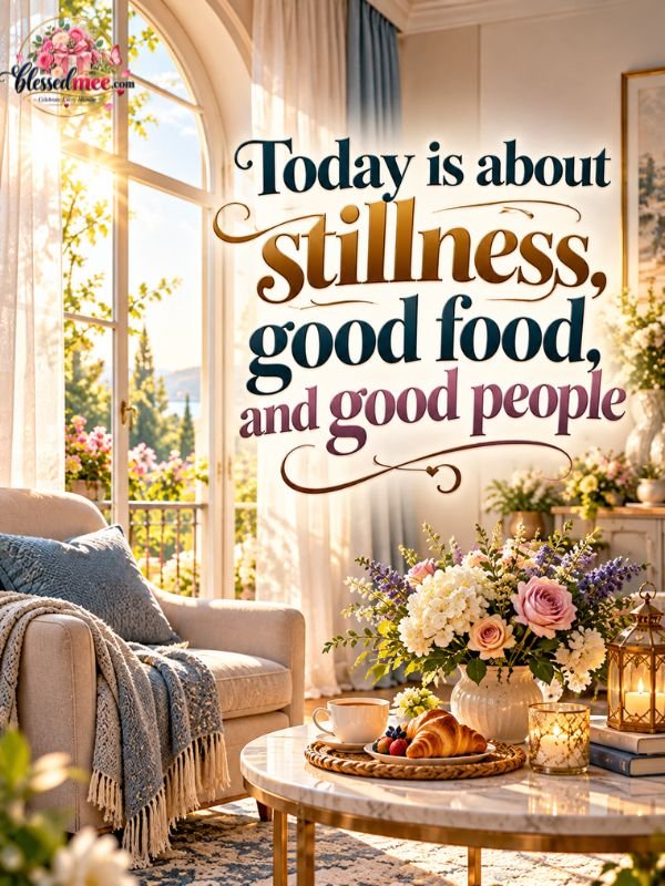Today is about stillness, good food, and good people